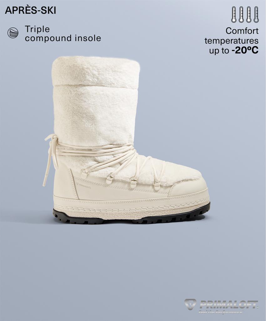 Ботинки из технического меха с шнуровкой