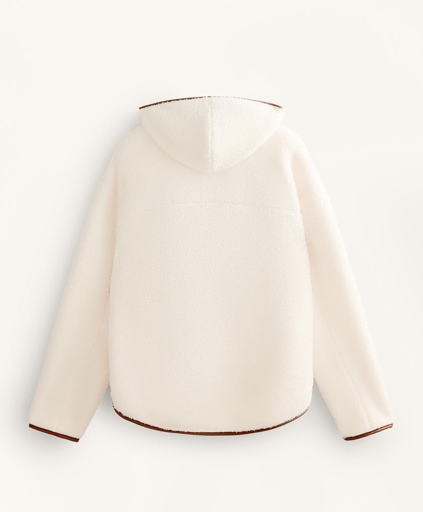 Куртка из искусственной овчины с капюшоном