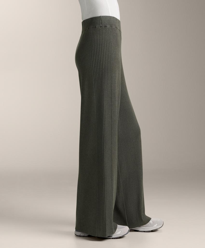 Прямые брюки с боковыми Rib деталями