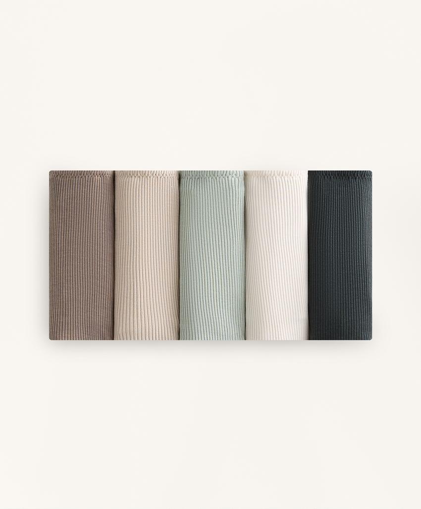 5 трусов бразильяно U-образной формы в рубчик