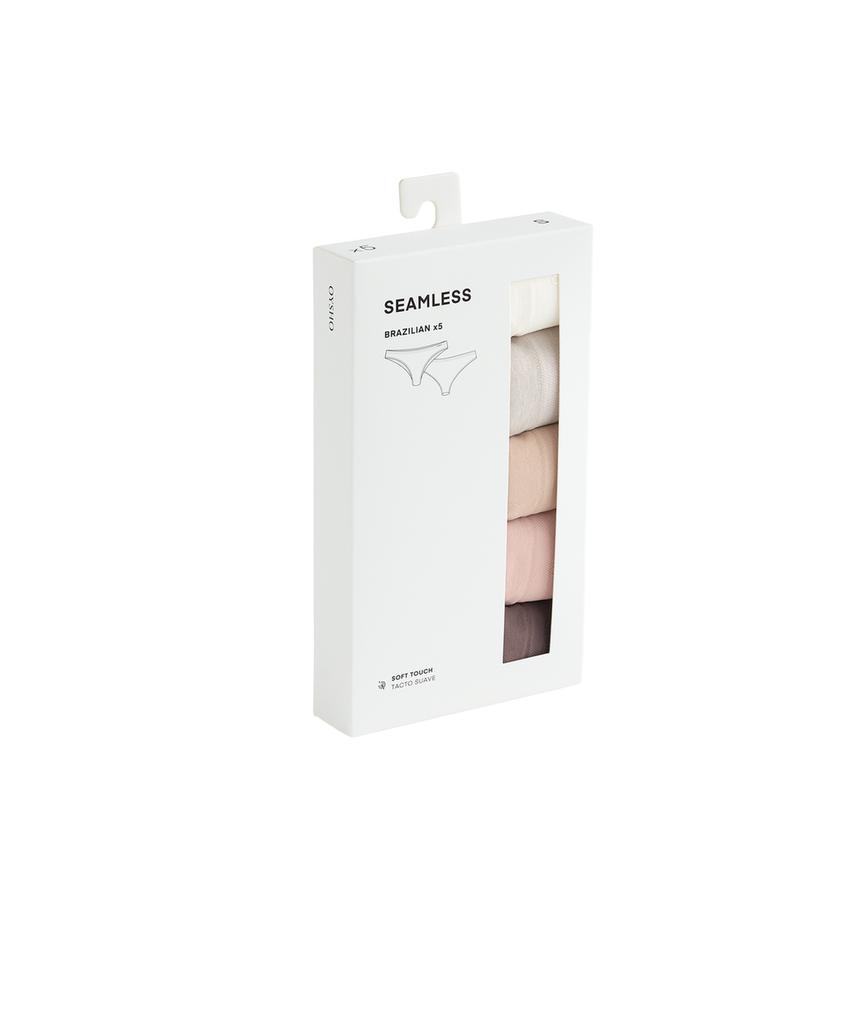 5 бесшовных трусов бразильяно Seamless из мягкой ткани