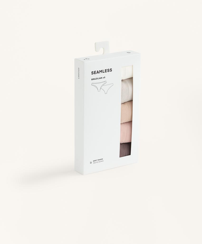 5 бесшовных трусов бразильяно Seamless из мягкой ткани