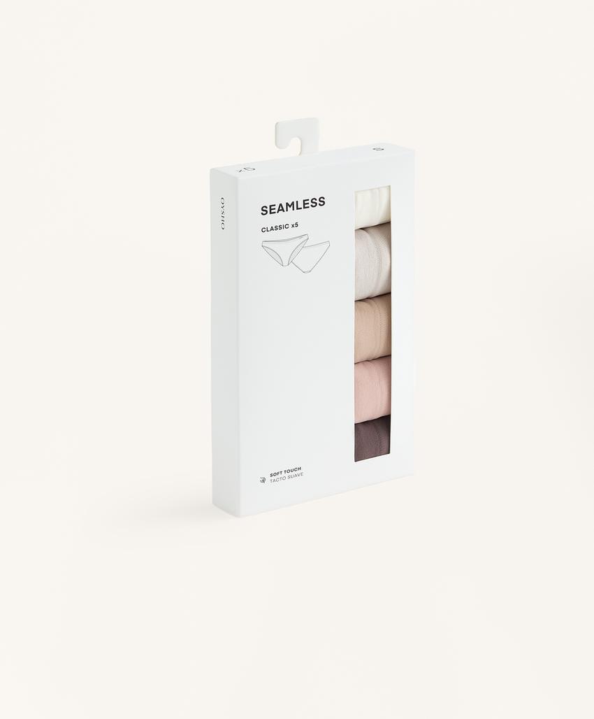 5 бесшовных классических трусов Seamless из мягкой ткани