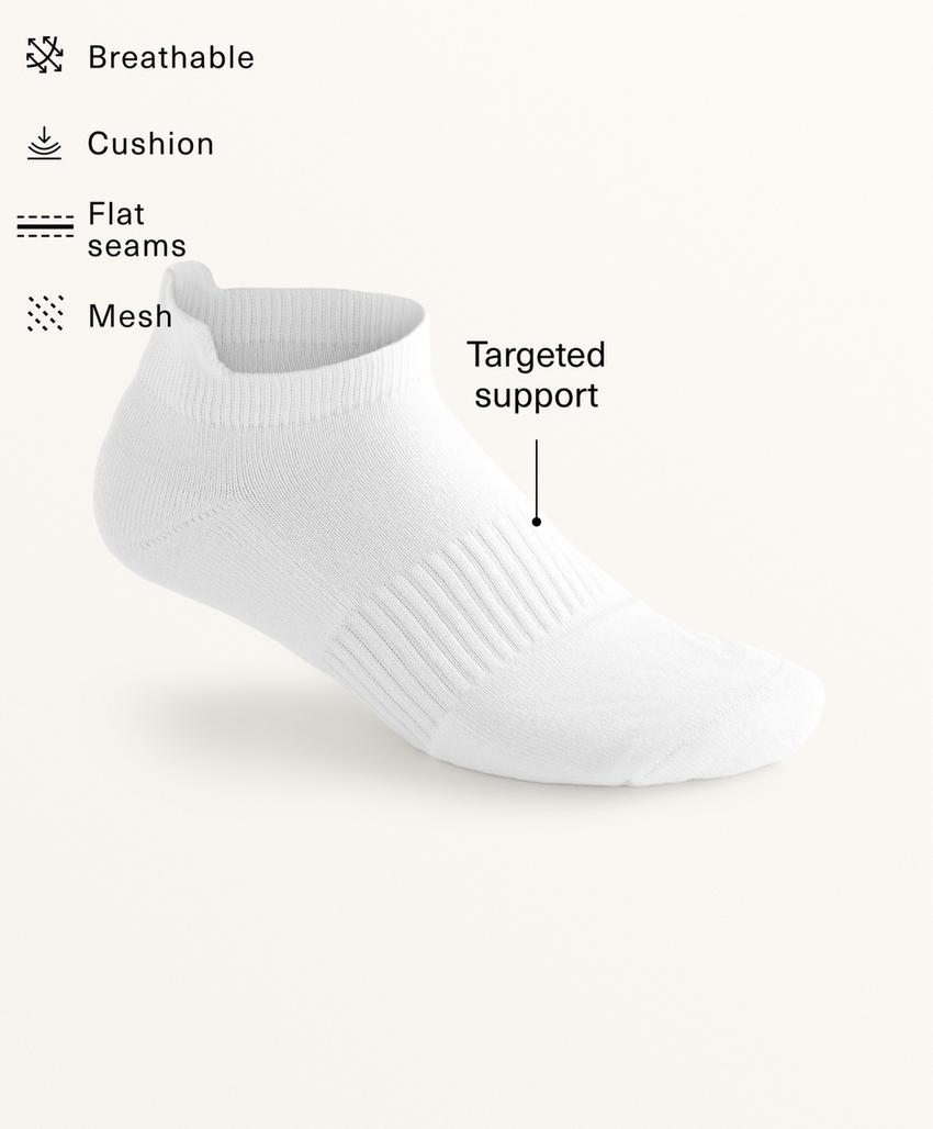 3 пары спортивных носков-сникеров с язычком из смесового хлопка