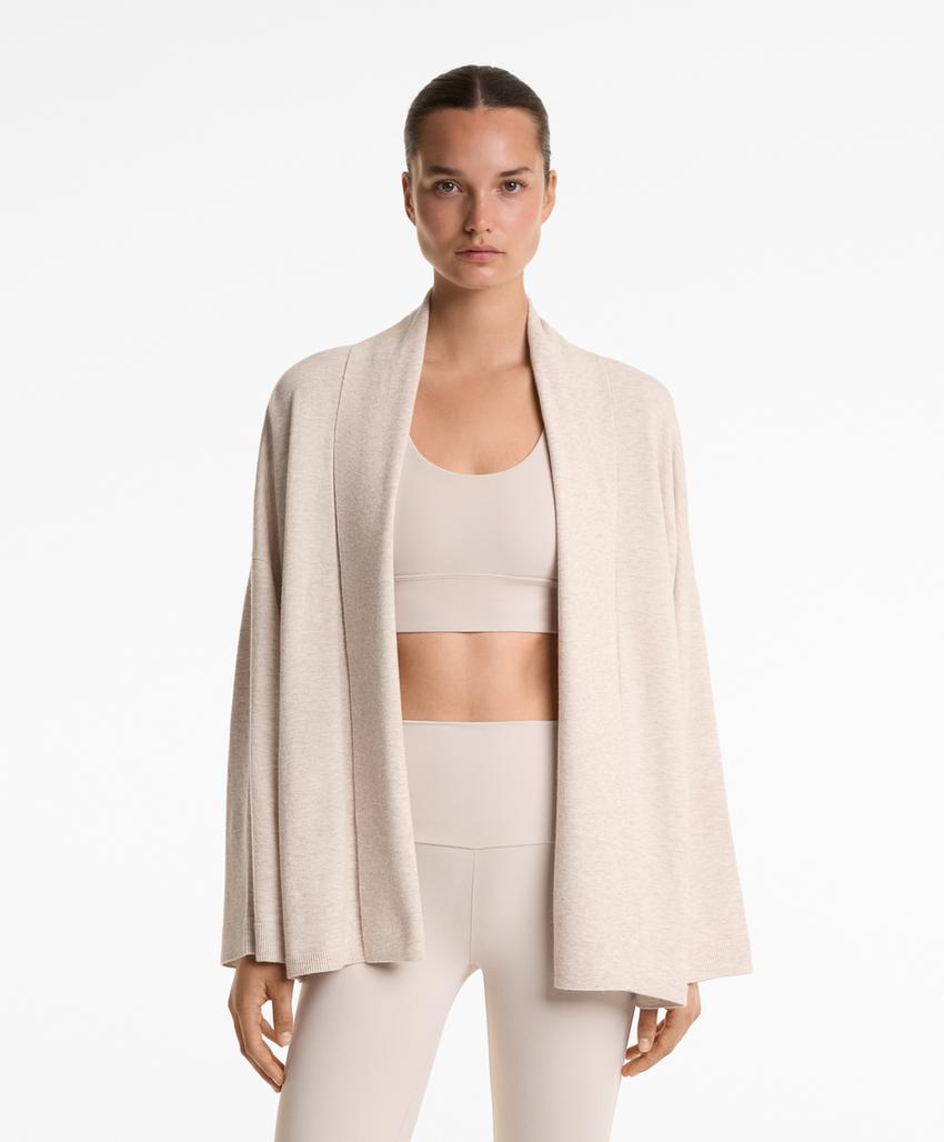 Вязаный кардиган с воротником с лацканами