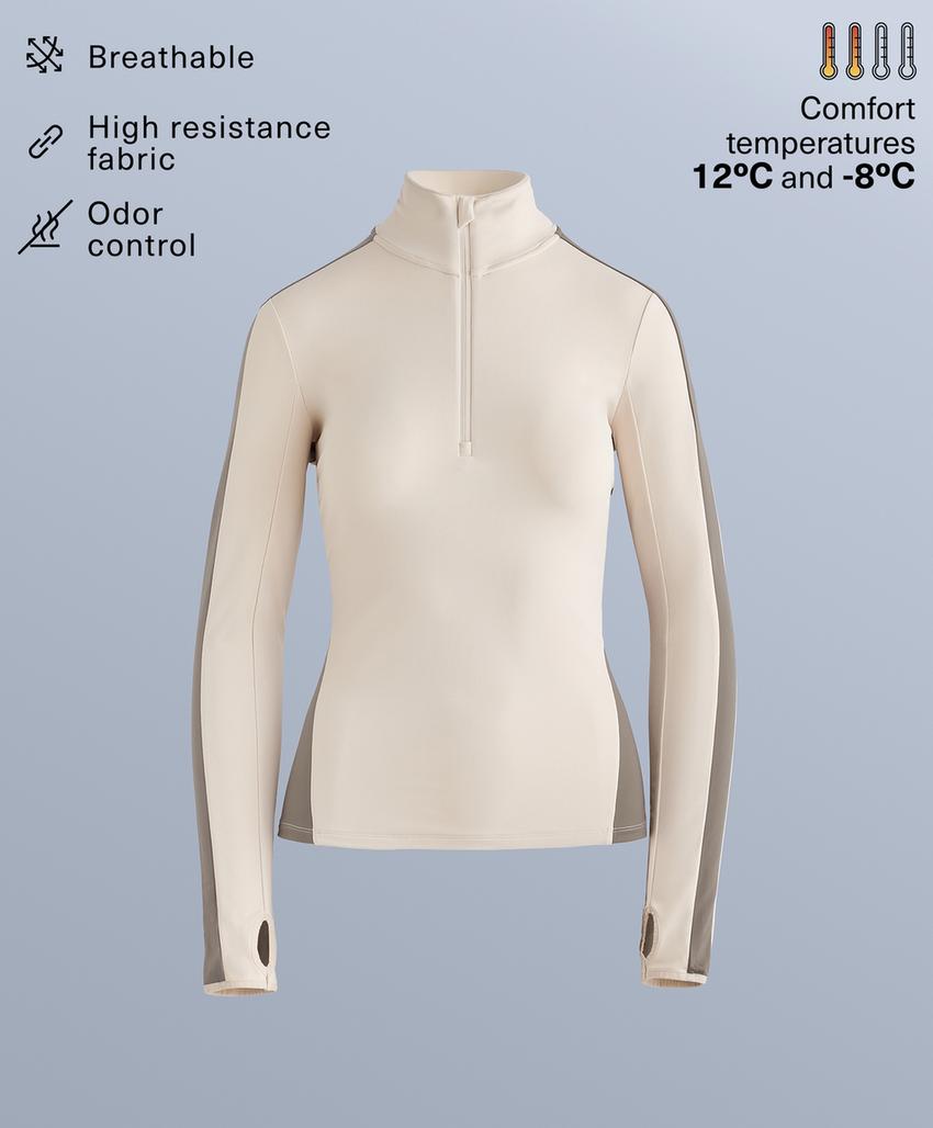 Термофутболка с молнией до середины груди
