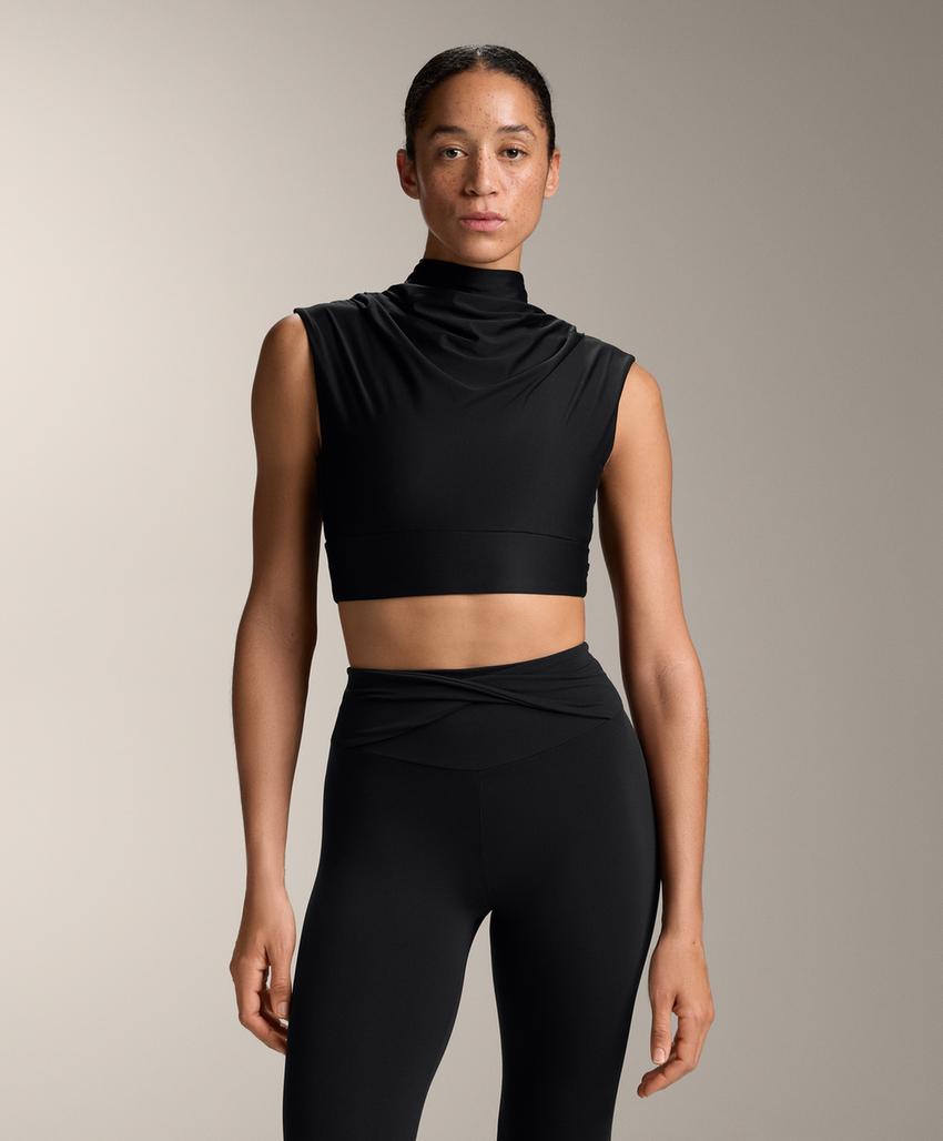 Топ с драпированным комфортным воротником comfortlux