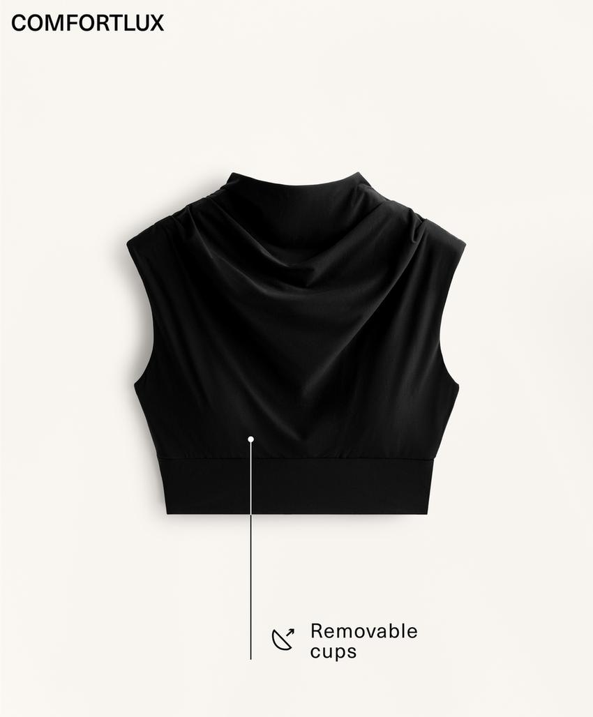 Топ с драпированным комфортным воротником comfortlux