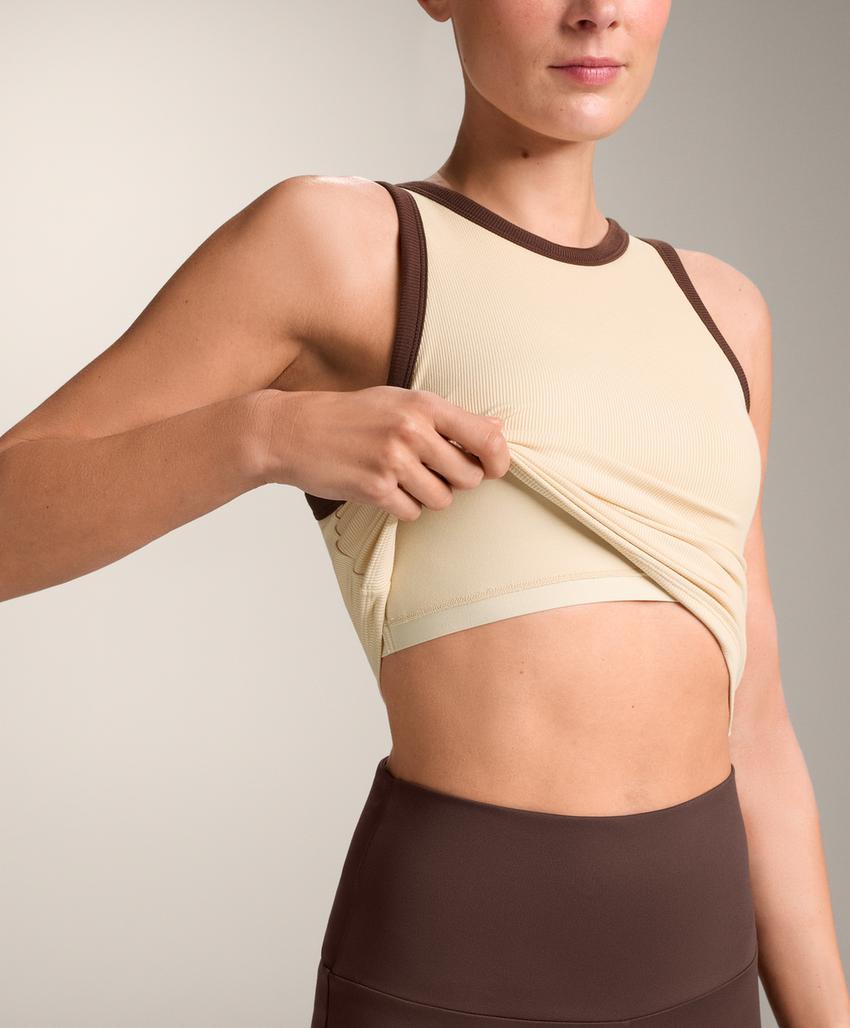 Топ-майка из рибованного модального смесового материала