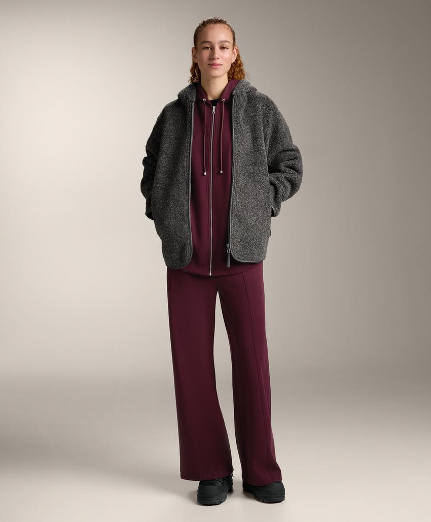 Длинные брюки супервысокой посадки из пике с хлопком