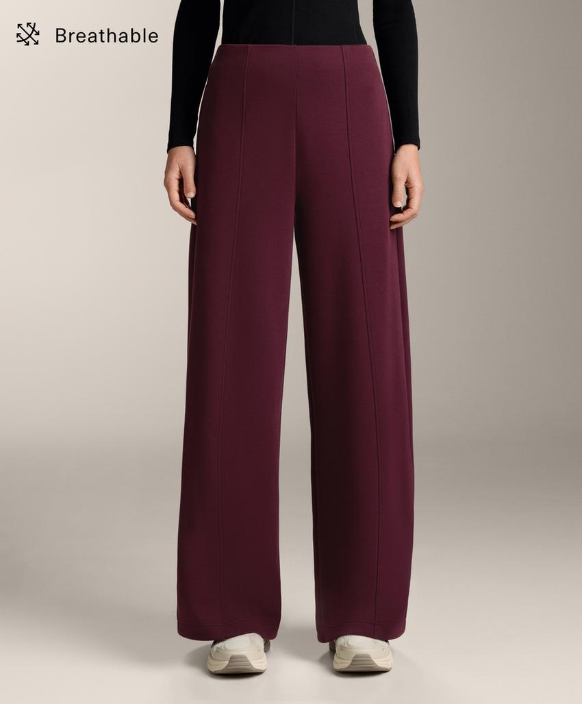 Длинные брюки супервысокой посадки из пике с хлопком