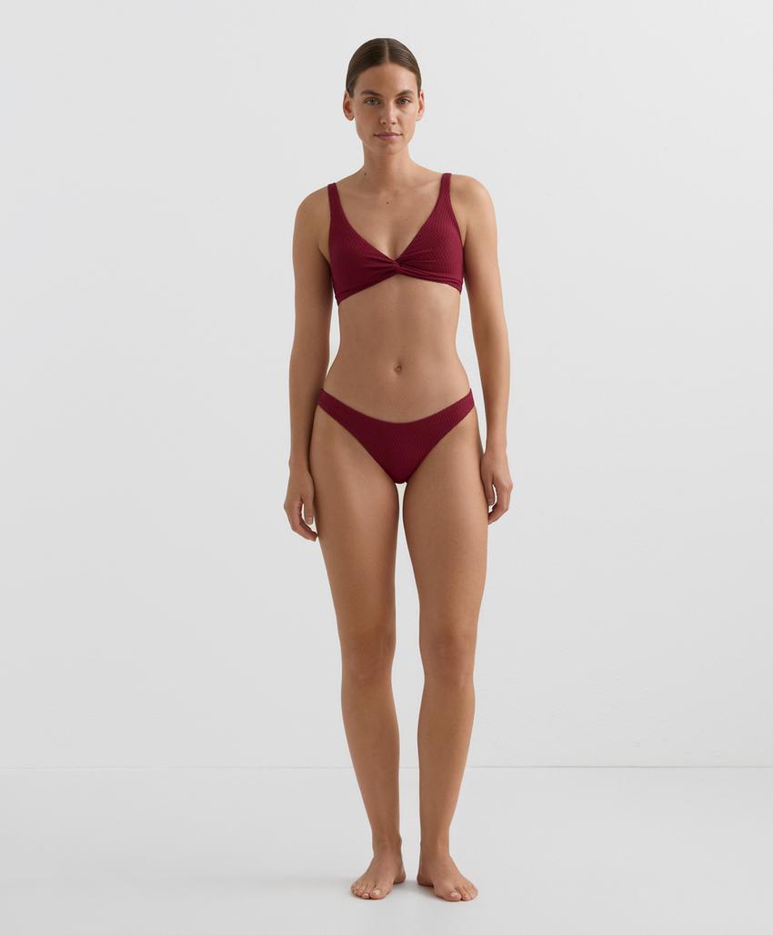 Бразильские трусики купальника с мини-клетчатым жаккардом и вырезом u