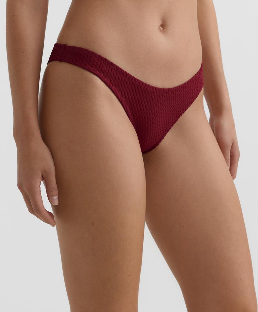 Бразильские трусики купальника с мини-клетчатым жаккардом и вырезом u