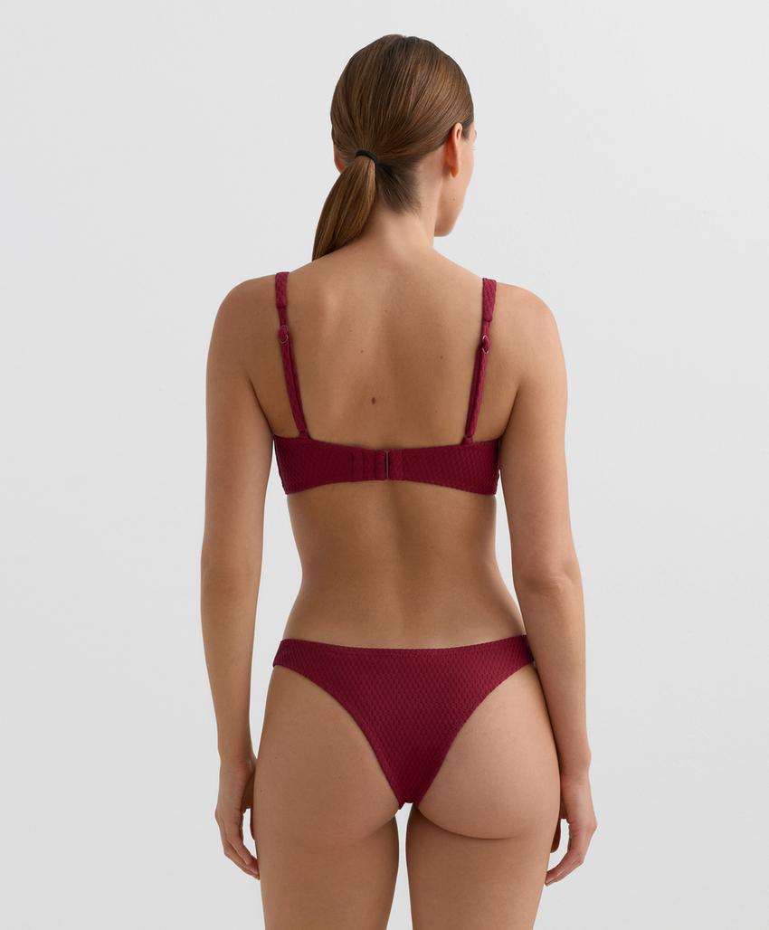 Бразильские трусики купальника с мини-клетчатым жаккардом и вырезом u