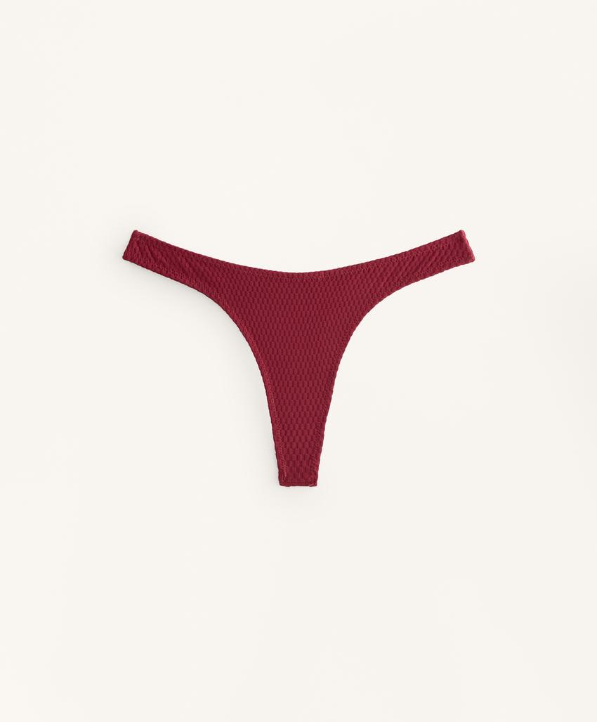 Бразильские трусики купальника с мини-клетчатым жаккардом и вырезом u