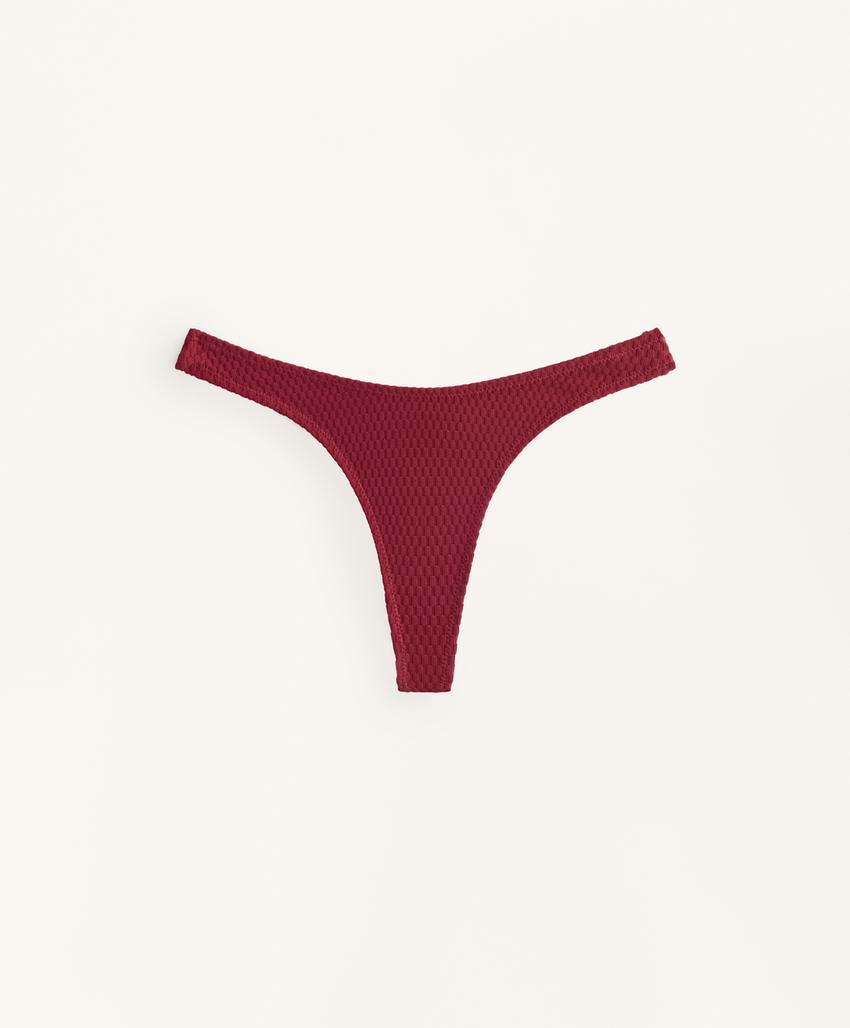 Бразильские трусики купальника с мини-клетчатым жаккардом и вырезом u