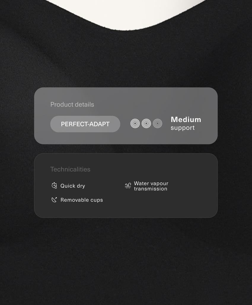 Спортивный бюстгальтер средней поддержки perfect-adapt с чашечками