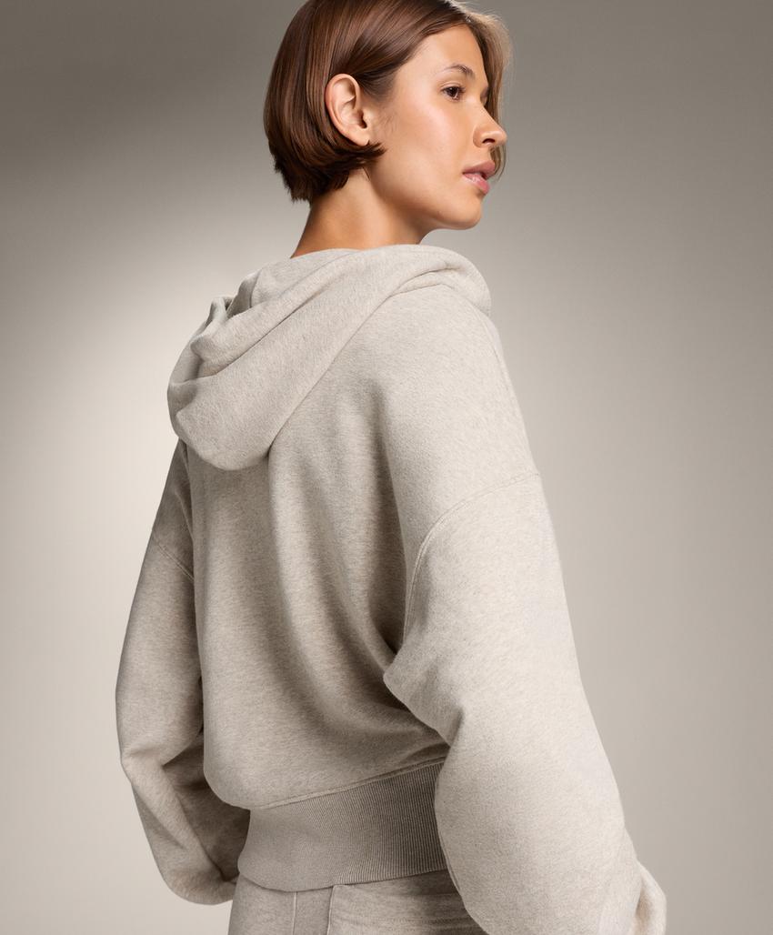 Широкий рукав куртка с капюшоном из хлопка