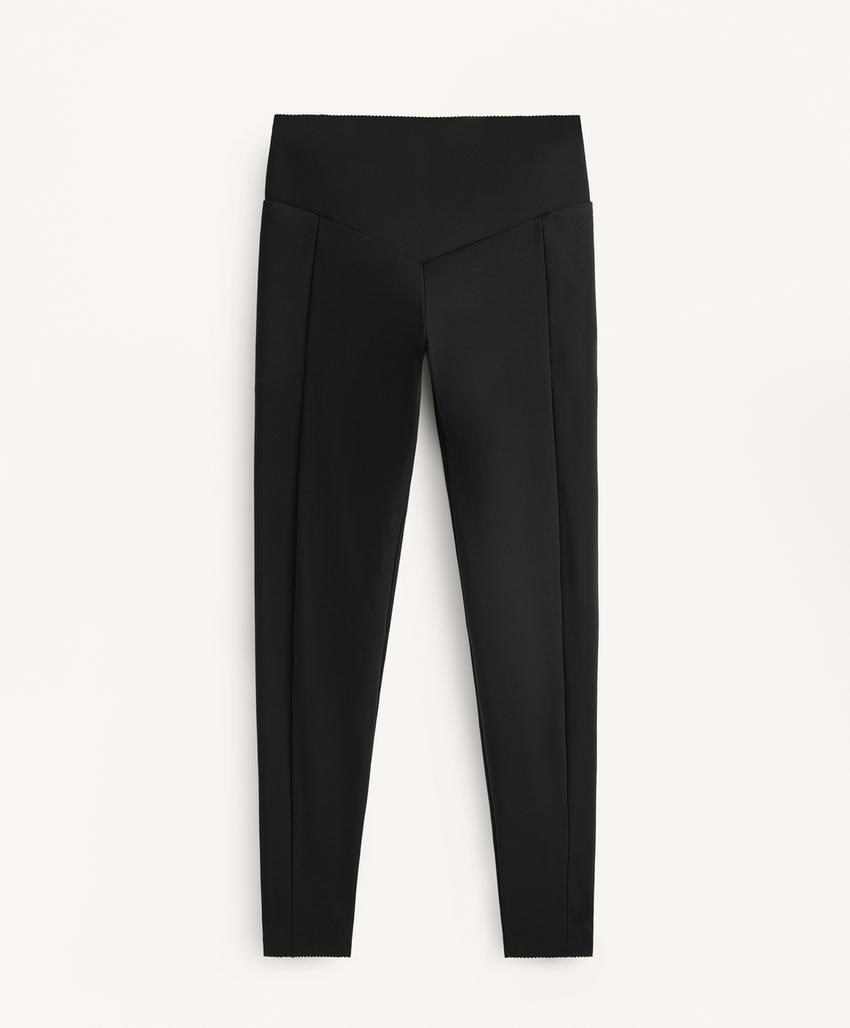 Леггинсы высокой посадки до щиколотки с карманом