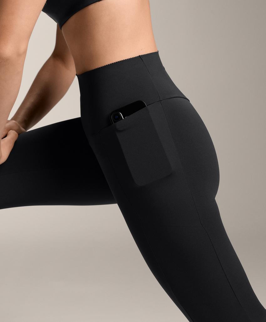 Леггинсы высокой посадки до щиколотки с карманом