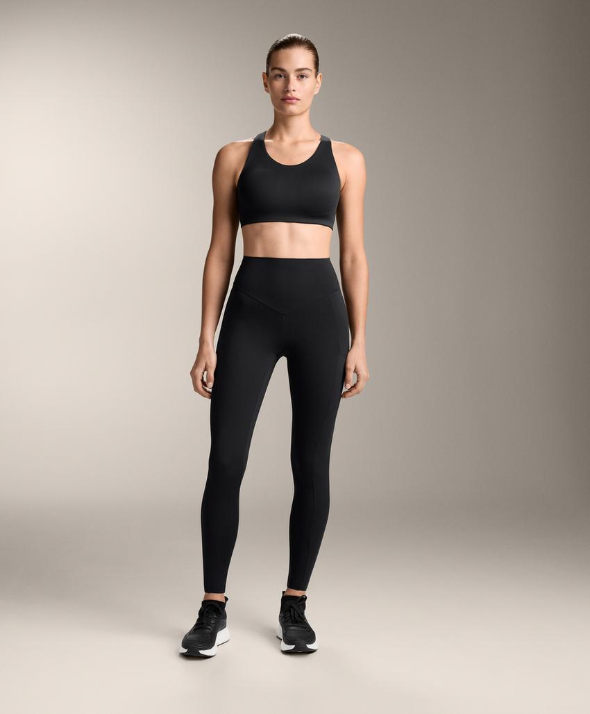 Леггинсы высокой посадки до щиколотки с карманом