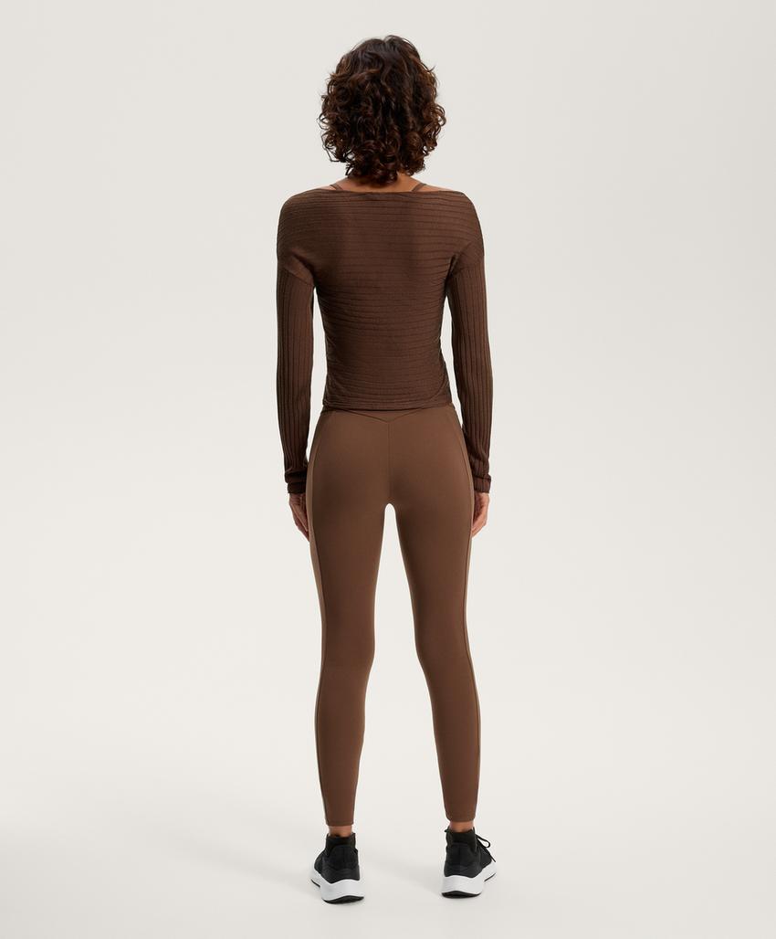 Полупрозрачный тонкий вязаный свитер с перекрещивающимся рубашечным воротником