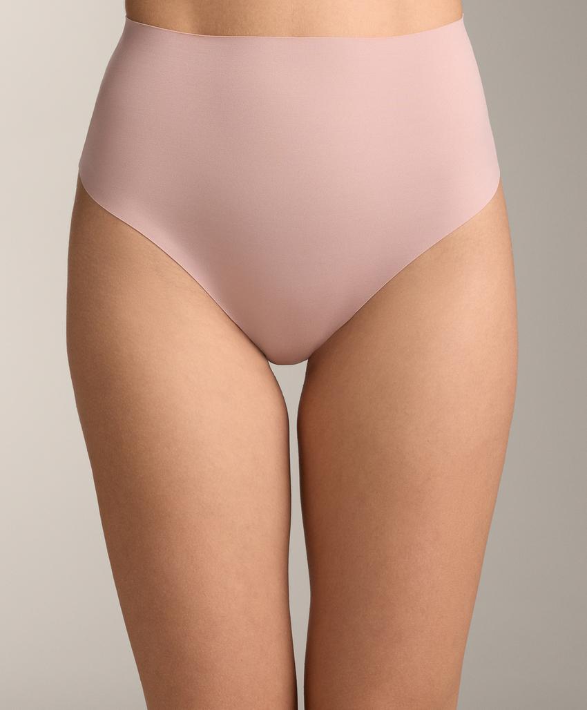 2 high-rise invisible polyamide blend medium-support thongs