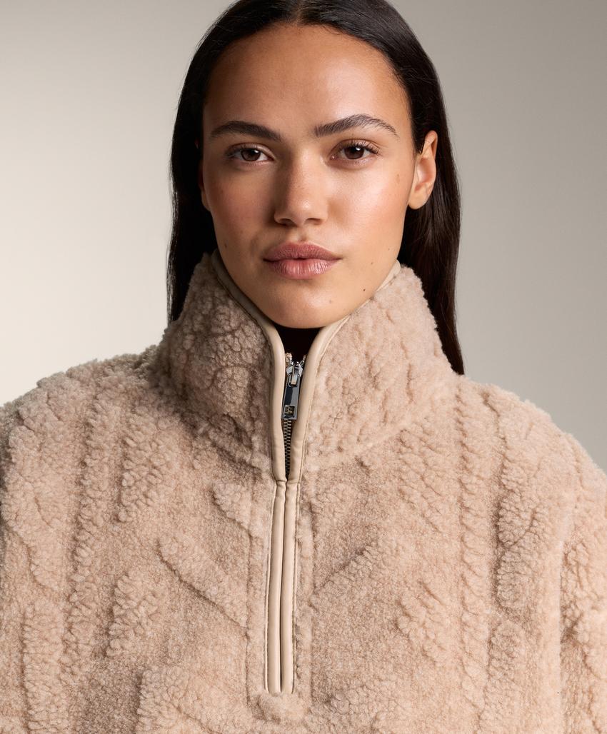 Толстовка-флис с узором снежинки из мехотипа