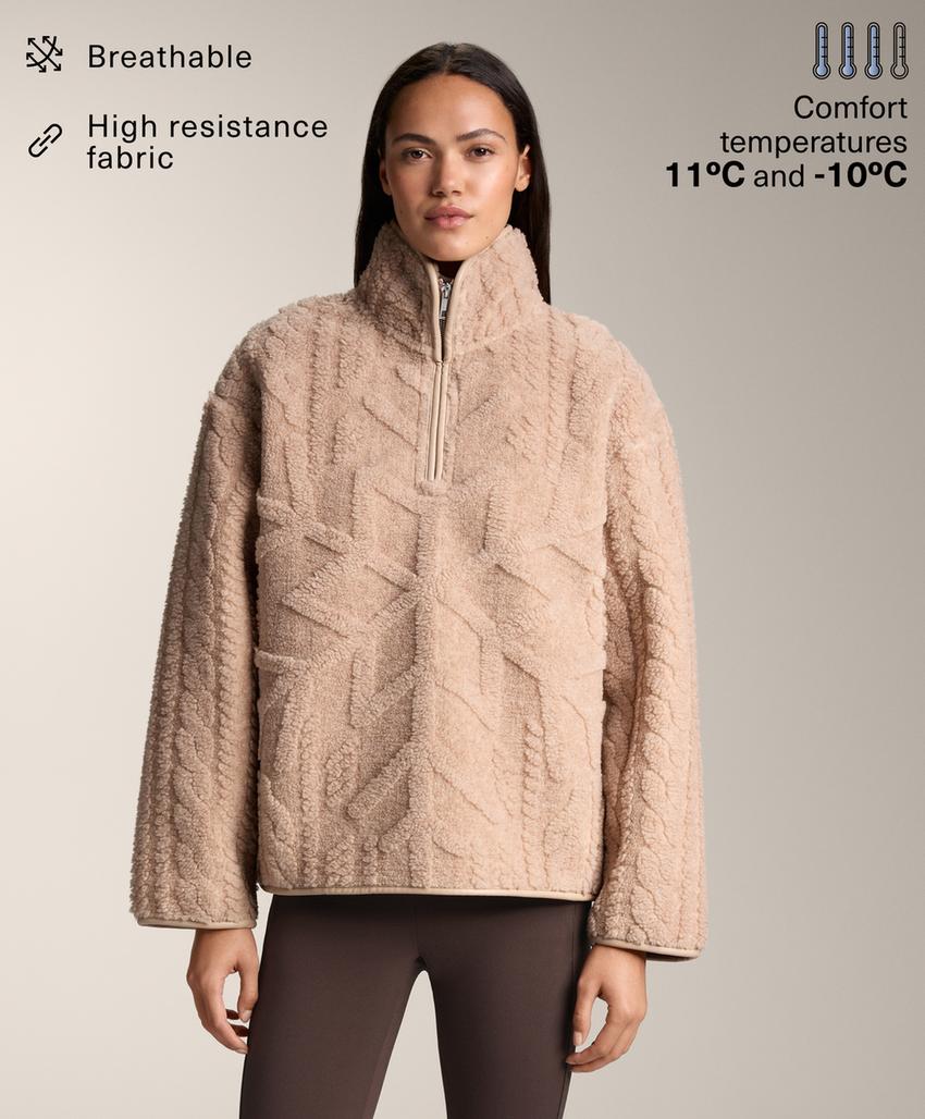 Толстовка-флис с узором снежинки из мехотипа