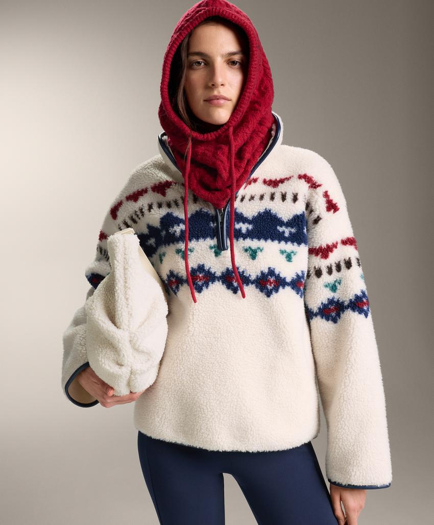 Толстовка-флис с геометрическим узором из мехотипа