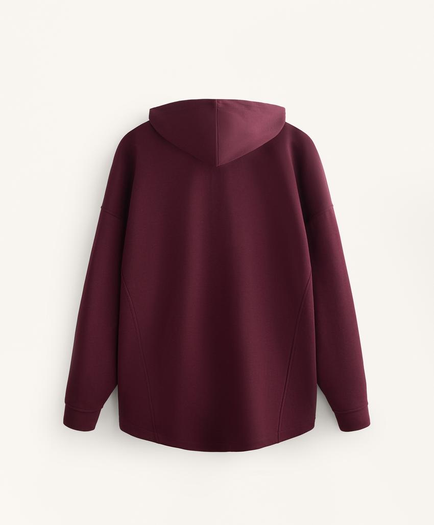 Халат с капюшоном из хлопкового пике свободного кроя