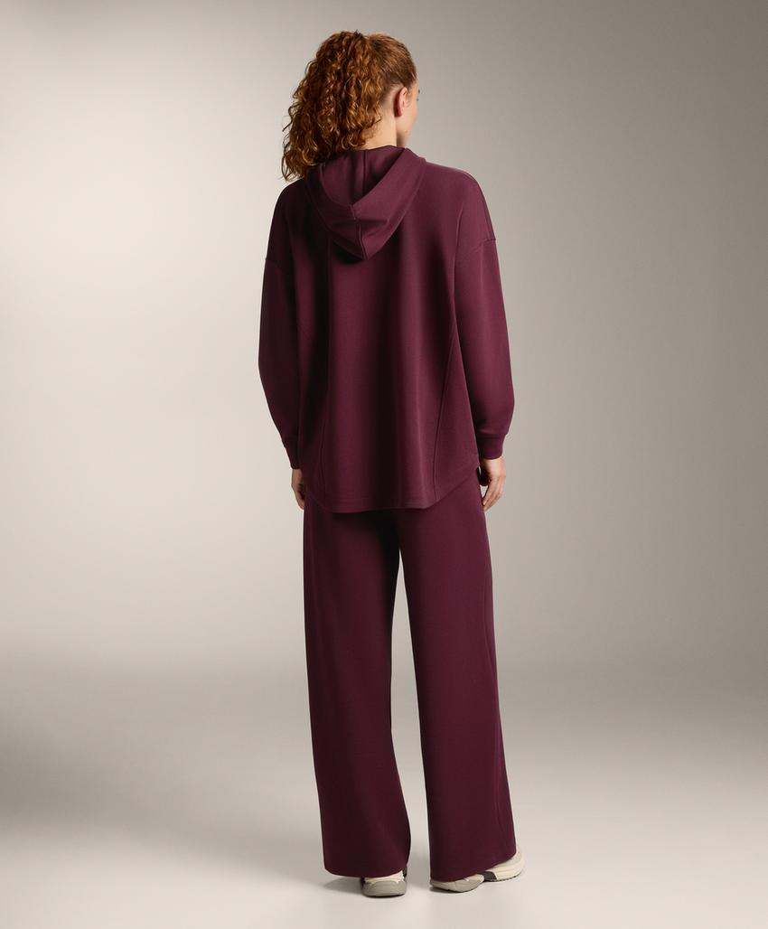 Халат с капюшоном из хлопкового пике свободного кроя