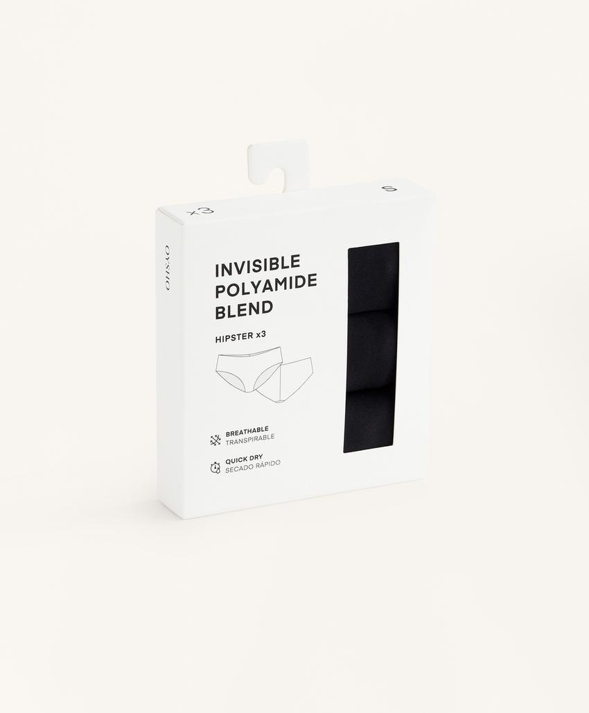Три невидимых классических трусика из полиамидного смесового материала