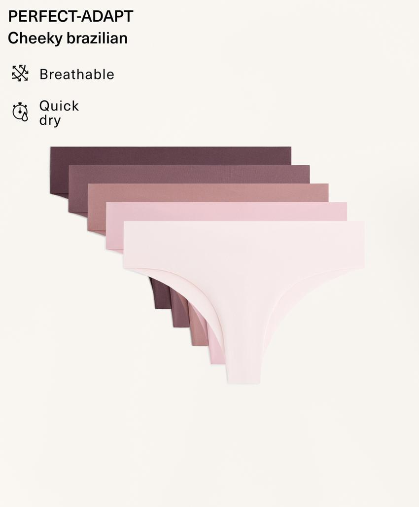 5 невидимых бразильских трусиков из полиамидного микса