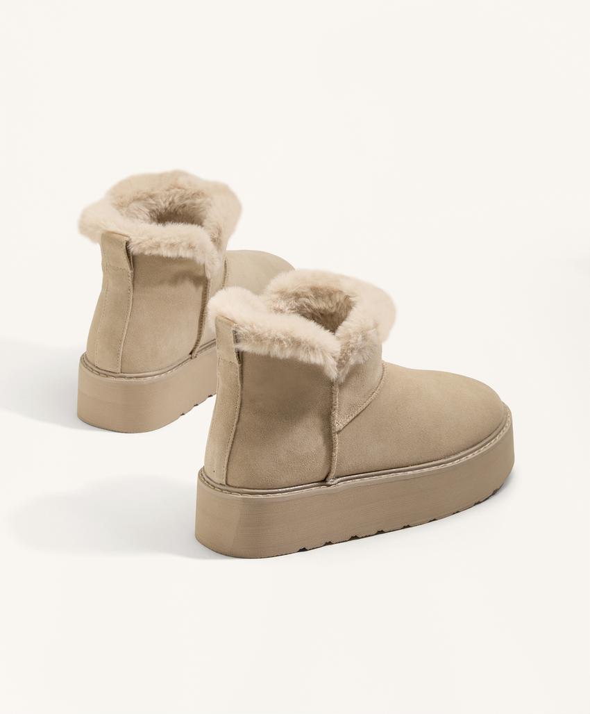 Кожаные ботинки на платформе