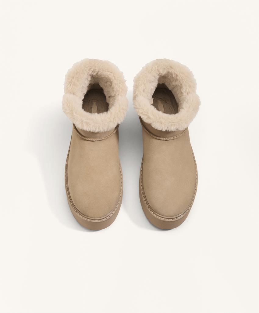 Кожаные ботинки на платформе