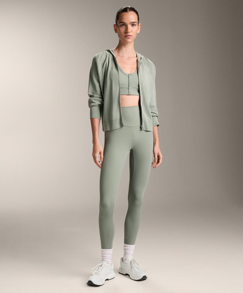 Леггинсы с высокой талией и укороченной длиной comfortlux rib