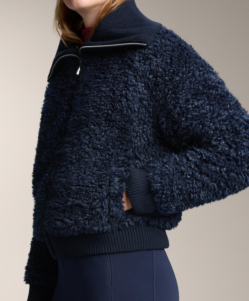 Куртка из текстурированного искусственного меха