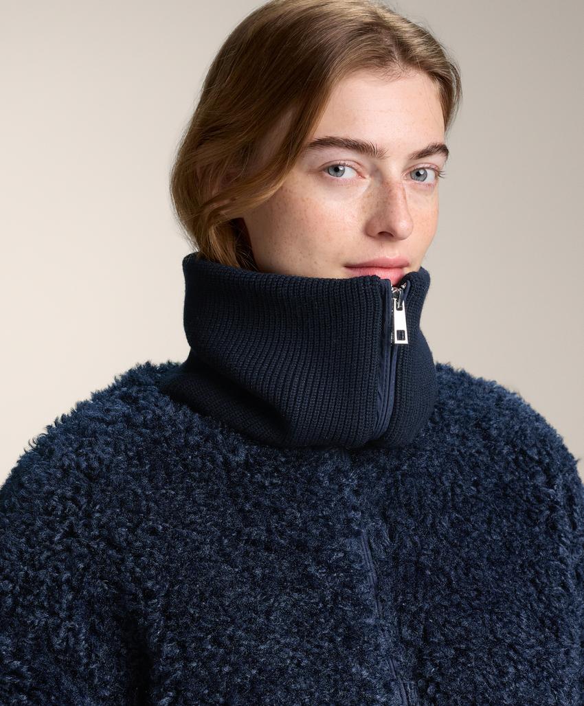 Куртка из текстурированного искусственного меха