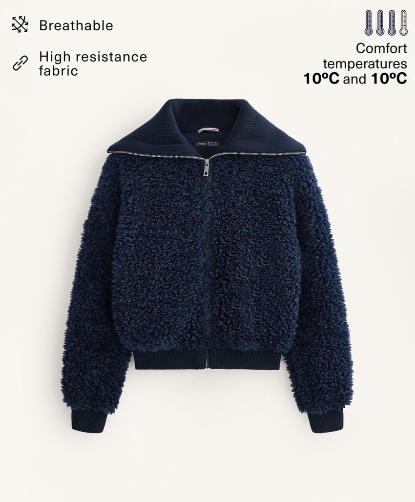 Куртка из текстурированного искусственного меха