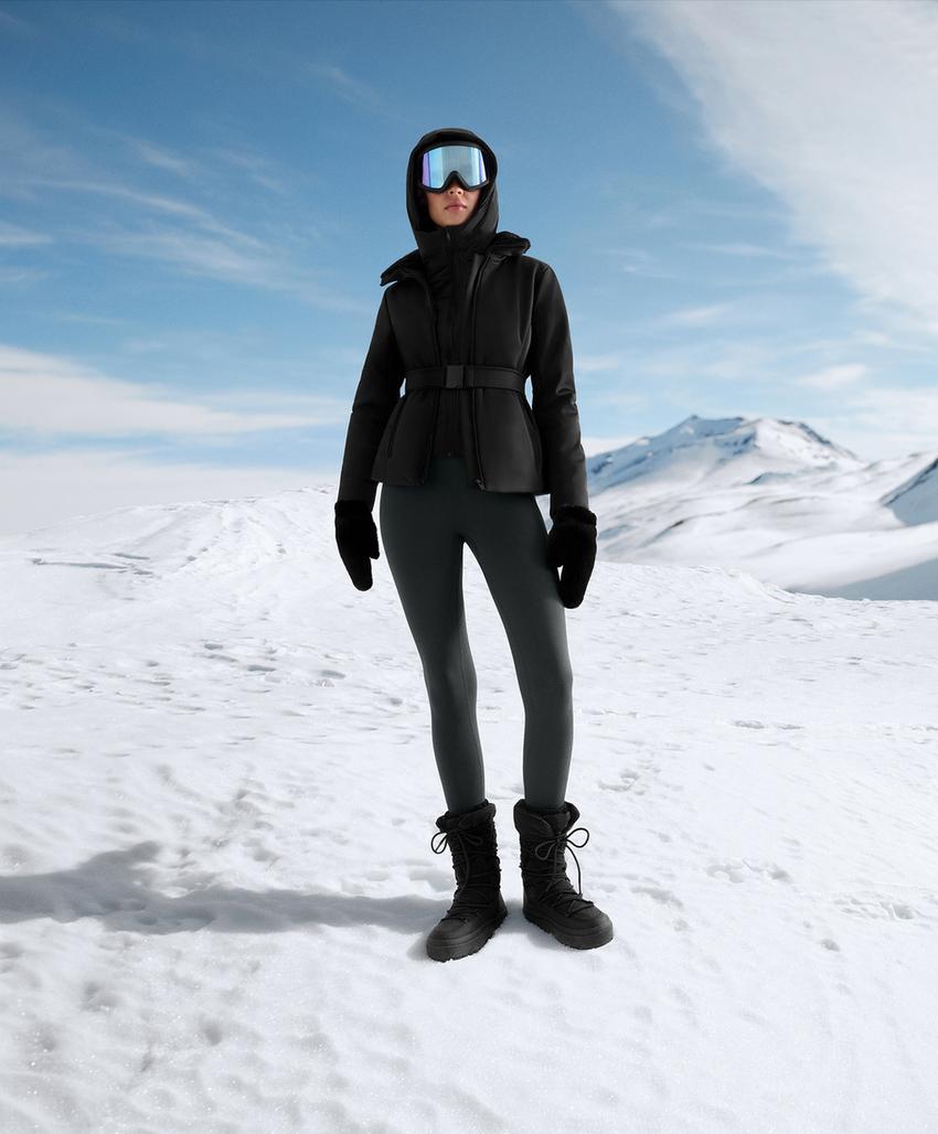 Очень высокие эластичные длинные лосины с утеплителем 70 см