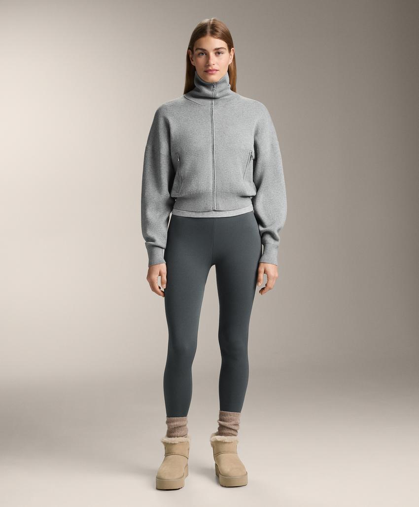 Очень высокие эластичные длинные лосины с утеплителем 70 см