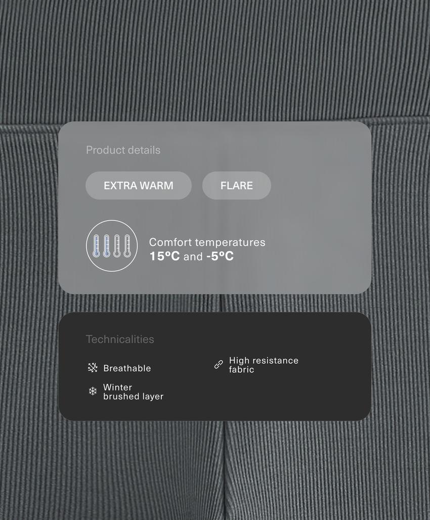 Теплые бесшовные брюки клеш в рубчик с очень высокой посадкой, 70 см