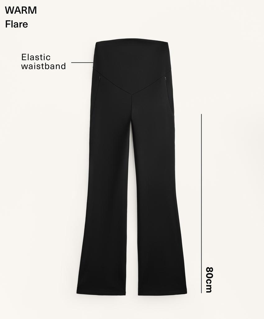 Теплые расклешенные брюки для беременных