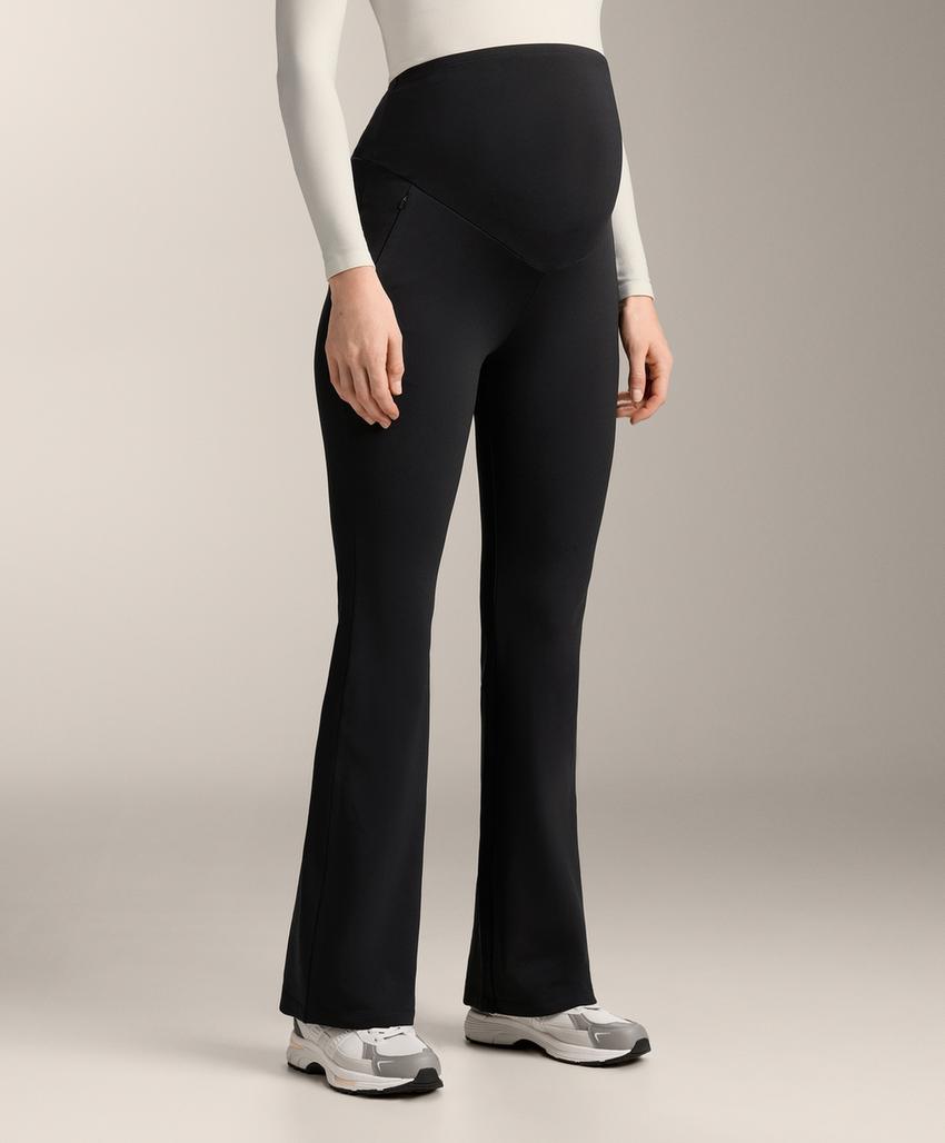 Теплые расклешенные брюки для беременных