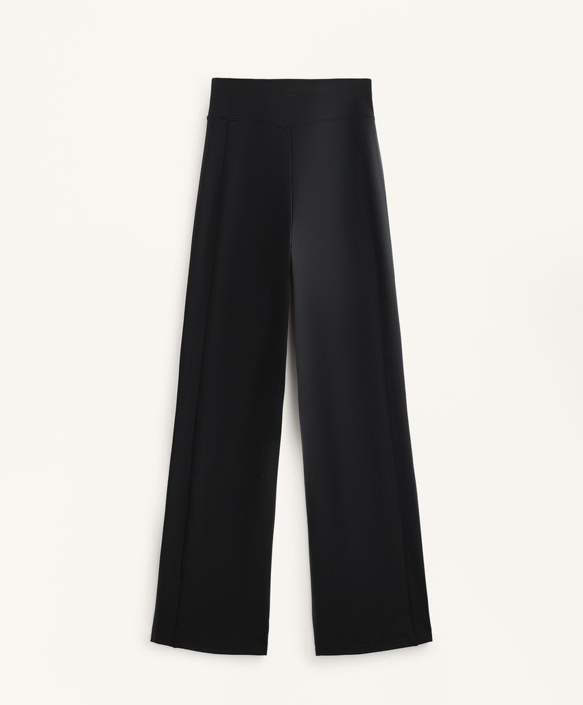 Прямые утепленные брюки с высокой посадкой