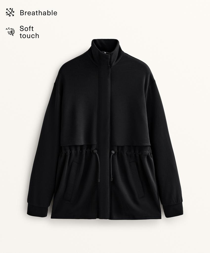 Длинная куртка с карманами из мягкой ткани с модалом