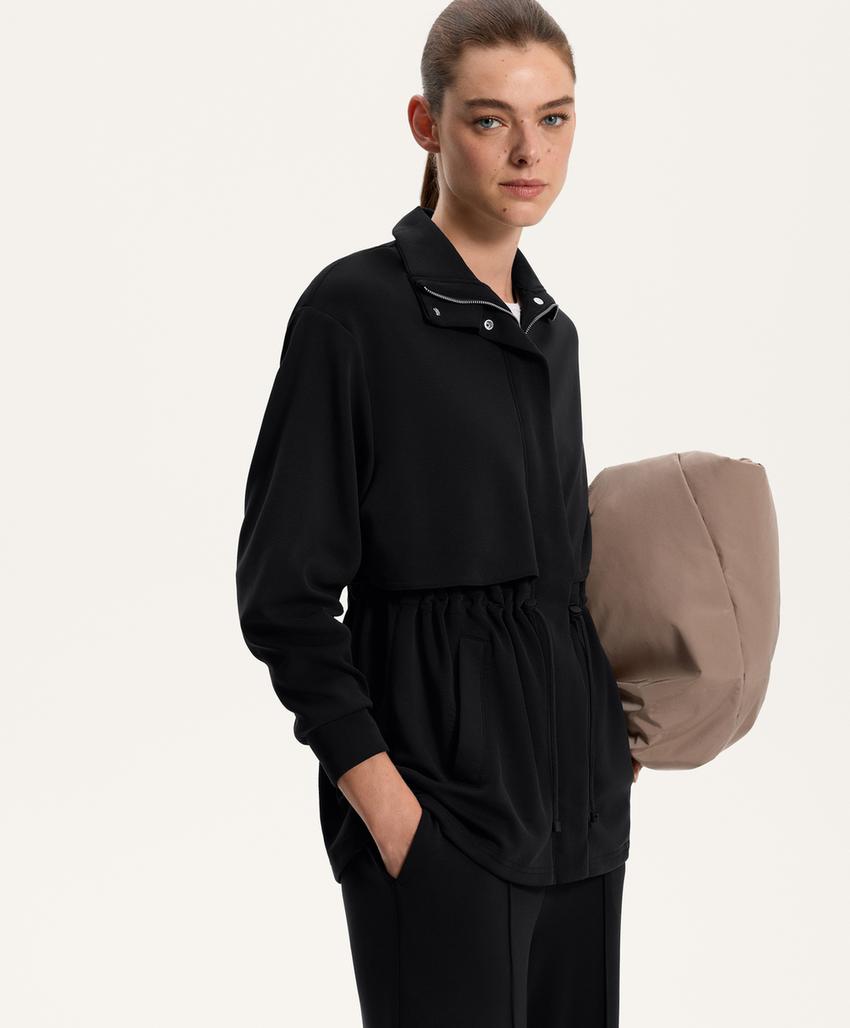 Длинная куртка с карманами из мягкой ткани с модалом