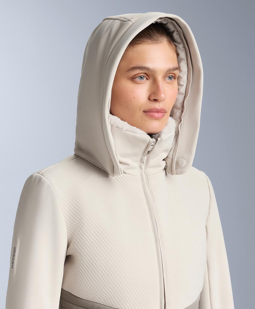 Приталенная водоотталкивающая куртка для горных лыж с прослойкой primaloft® в цветовой гамме блоков