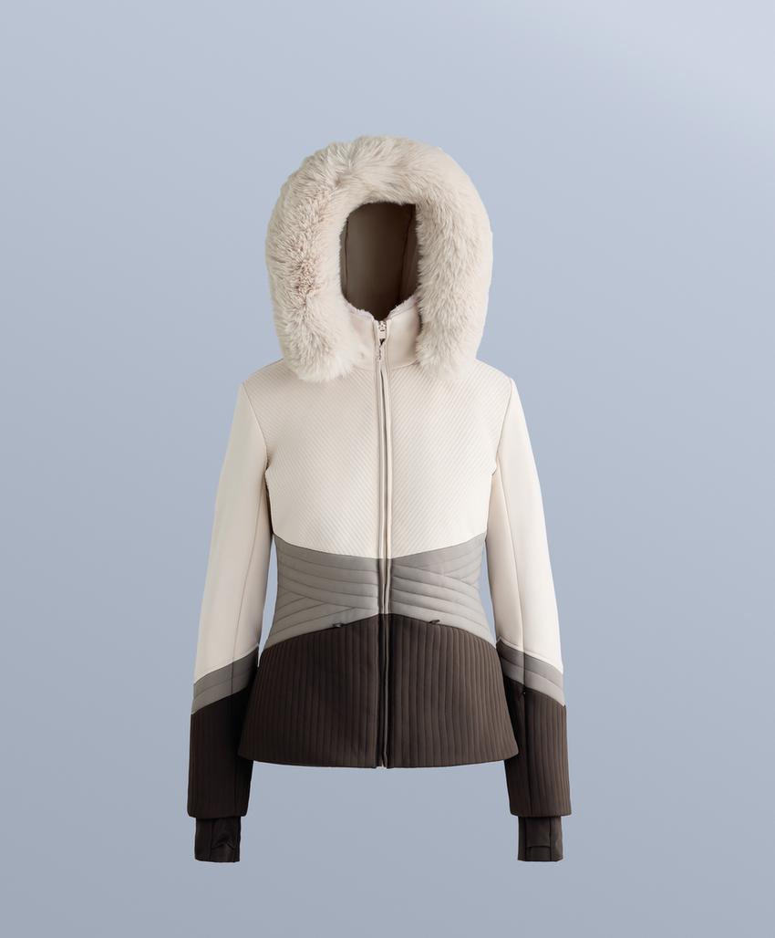 Приталенная водоотталкивающая куртка для горных лыж с прослойкой primaloft® в цветовой гамме блоков